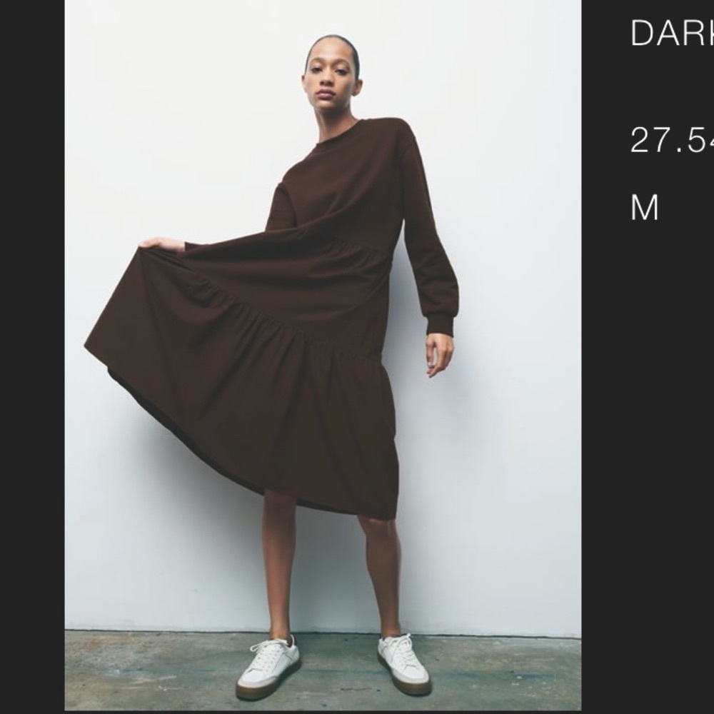 Zara Dark Brown Midi Dress